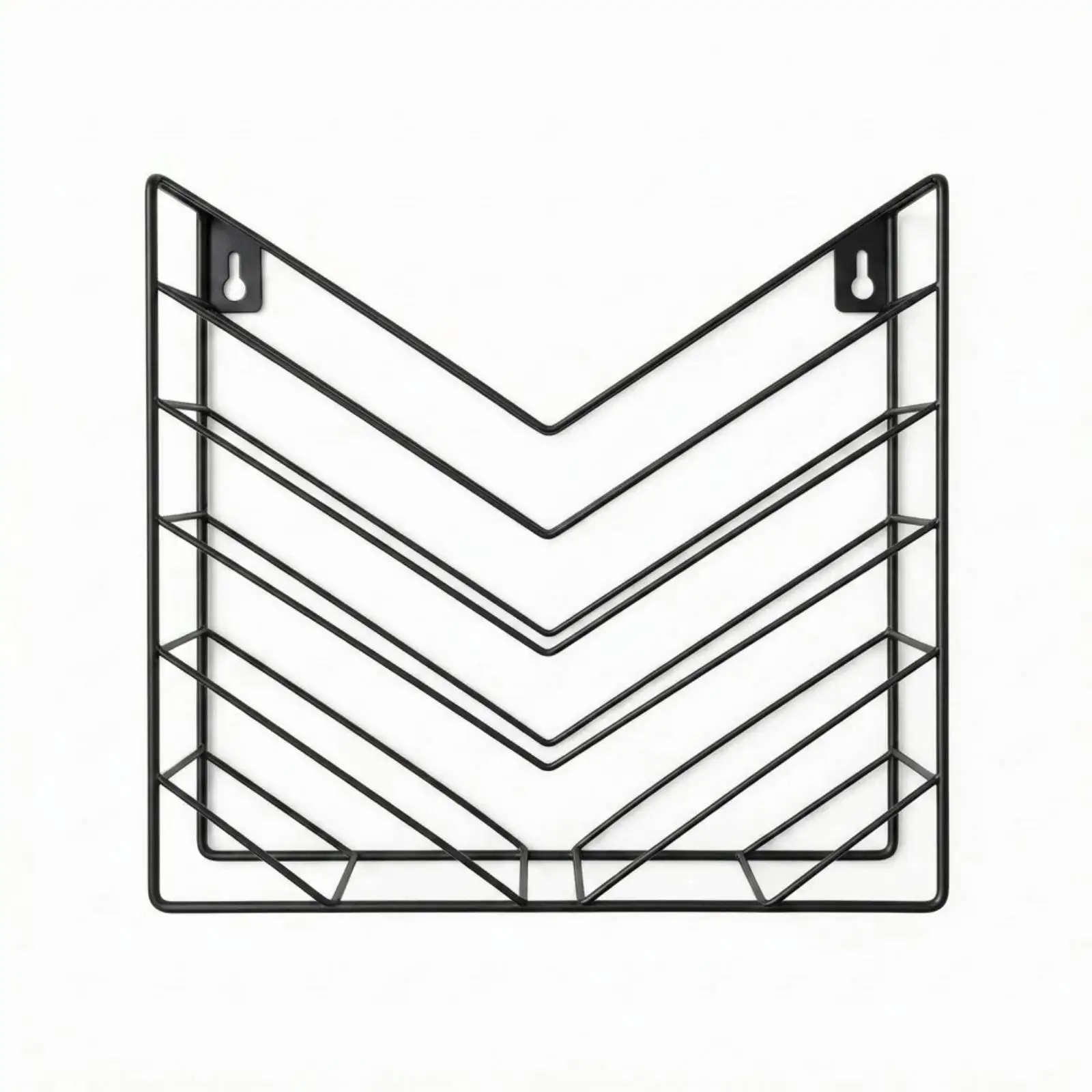 Metal Wire Magazine Holder Layered Wall Layout-Mounted Magazine Rack Angled Front Newspaper Rack