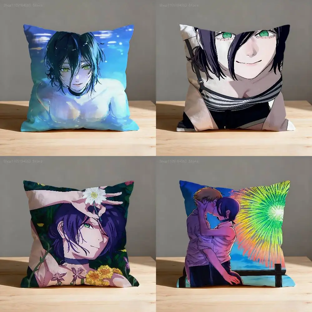 

C-Chainsaw M-Man Movie R-Reze Arc Pillow Case For Sofa Decor Car Office Room Printing Cushion Cover Decorations and Protector
