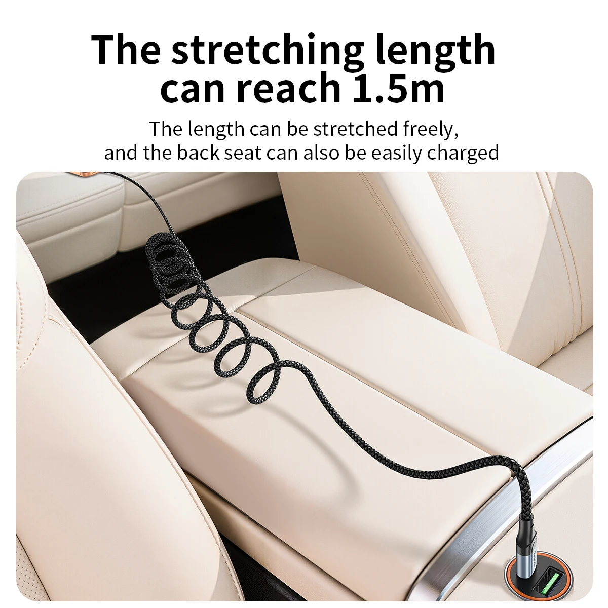 HOCO Spring USB C PD Fast Charging Cable For iPhone 16 15 USB A 3A Spring Telescopic Car Phone Wired Cord For Samsung S23 S24 25