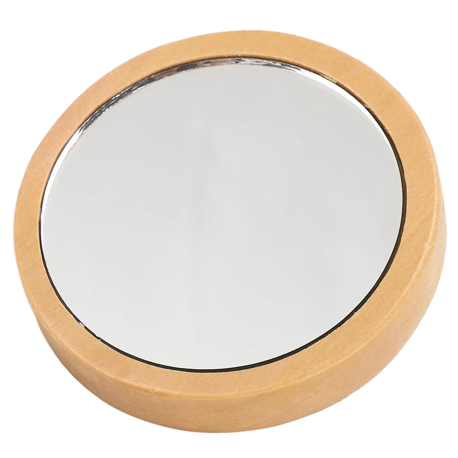 Portable Round Wood Mirror with Clear Reflection and Smooth Edges for travel Non Scratch Design Handheld Lightweight