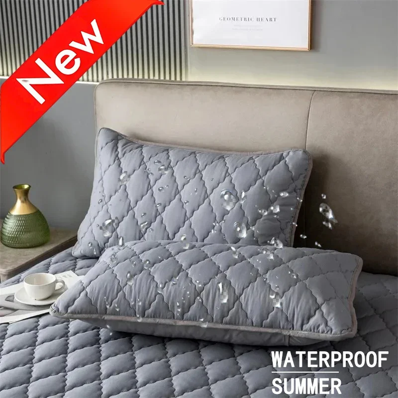 1 Pieces Waterproof Pillowcase Anti Stain Machine Washable Pillow Cover Bedroom Decoration Suitable for With Children and Pets