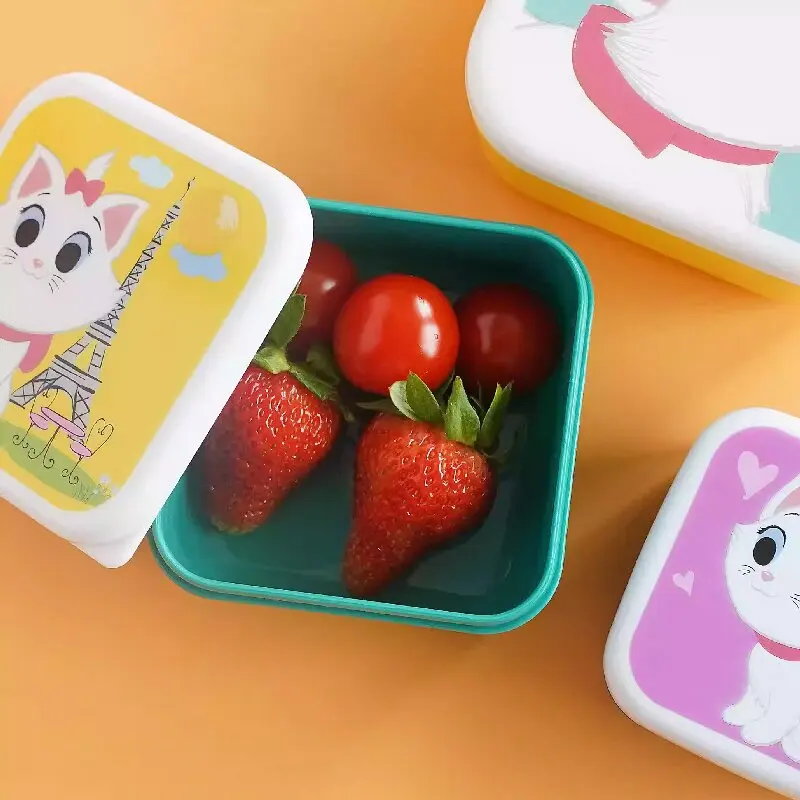 Cute Cartoon Animal Pattern Bento Box Children's Portable Fruit Box Kids Mini Snack Box Lunch Box 4pcs/set