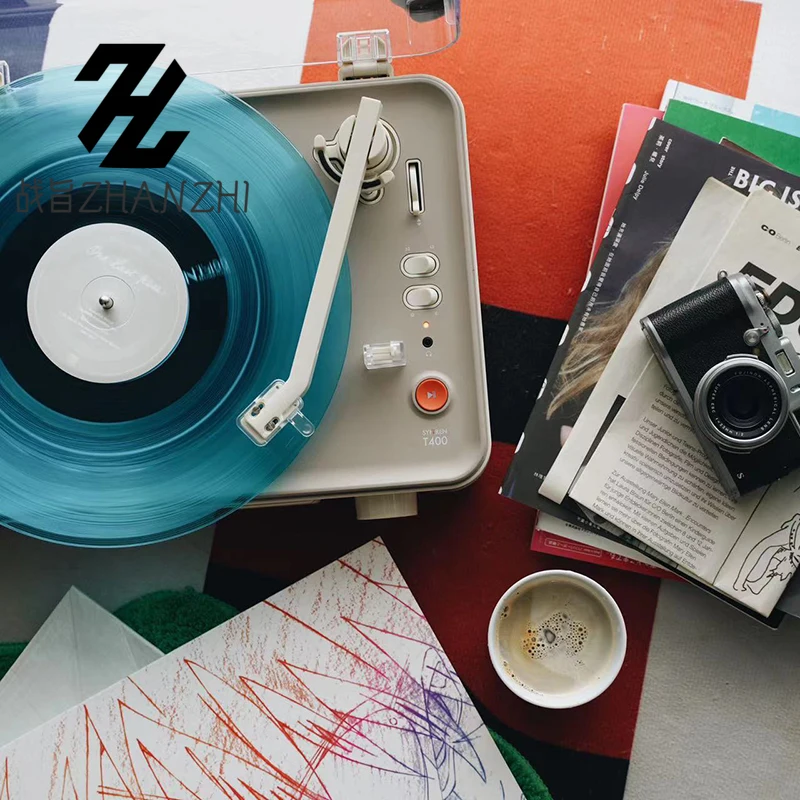 Reproductor de discos de vinilo portátil Bluetooth Retro vinilo Audio Qixi Festival regalo