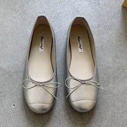 2025 Autumn New Brand Women Flats Shoes Round Toe Shallow Slip on Lady Casual Loafer Shoes Ankle Strap Mary Jane Elegant Ballet