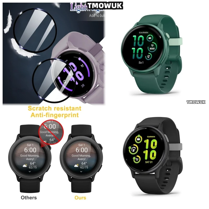 

For Garmin Active 6 Active6 Edge-to-Edge Protective Film, High Sensitivity Anti-Glare Screen Guard Accessories