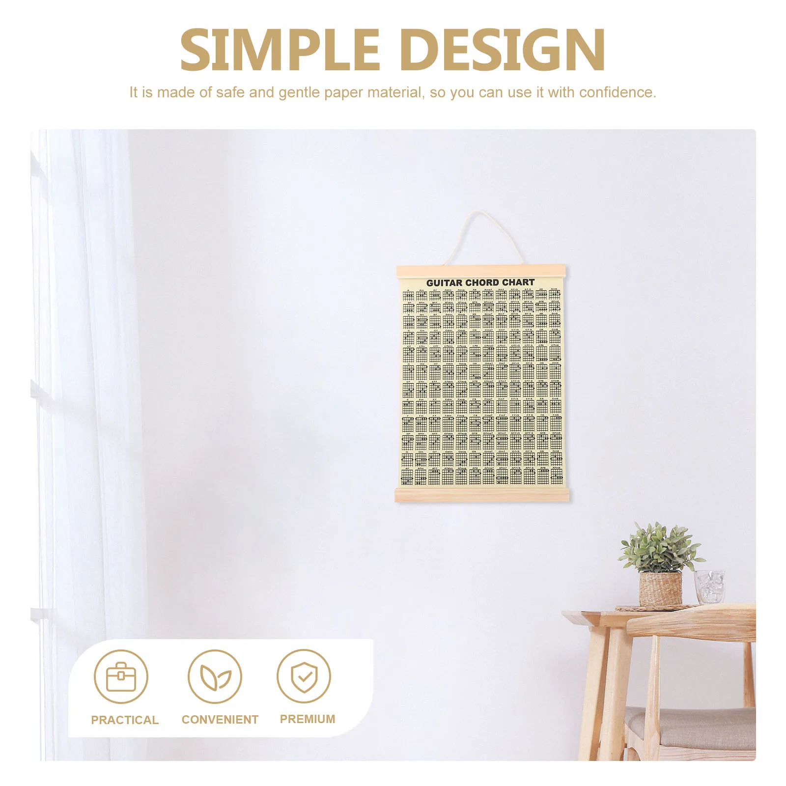 

Vertical Guitar Chart Finger Table Poster Chord Assisted Learning Tools Student Wall