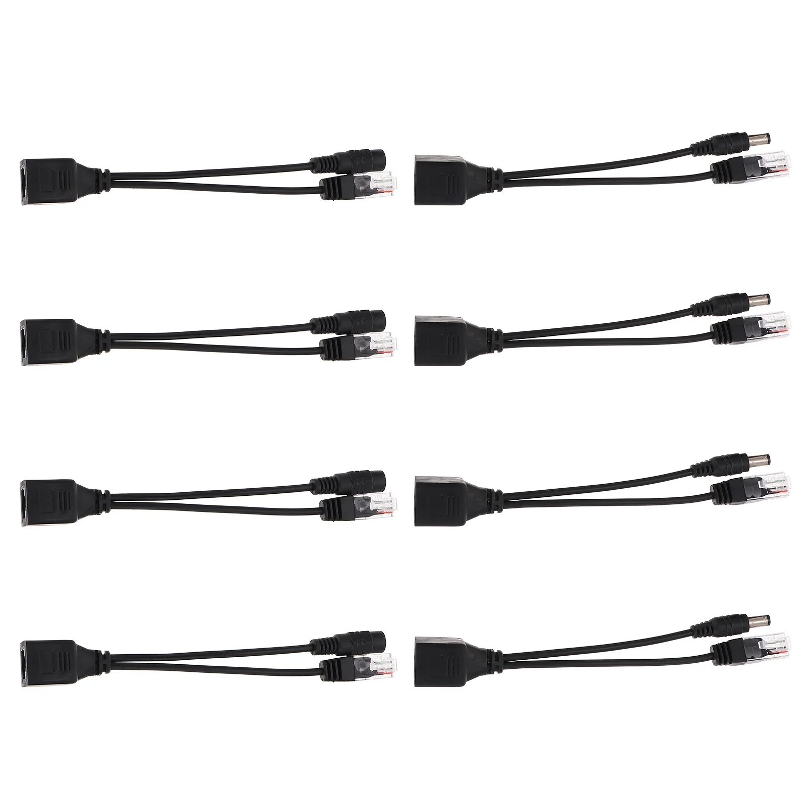 8Pcs Poe Splitter Line Professional Copper-Build for Security Camera Monitoring Network Routers Telephony Devices Adapter Kit