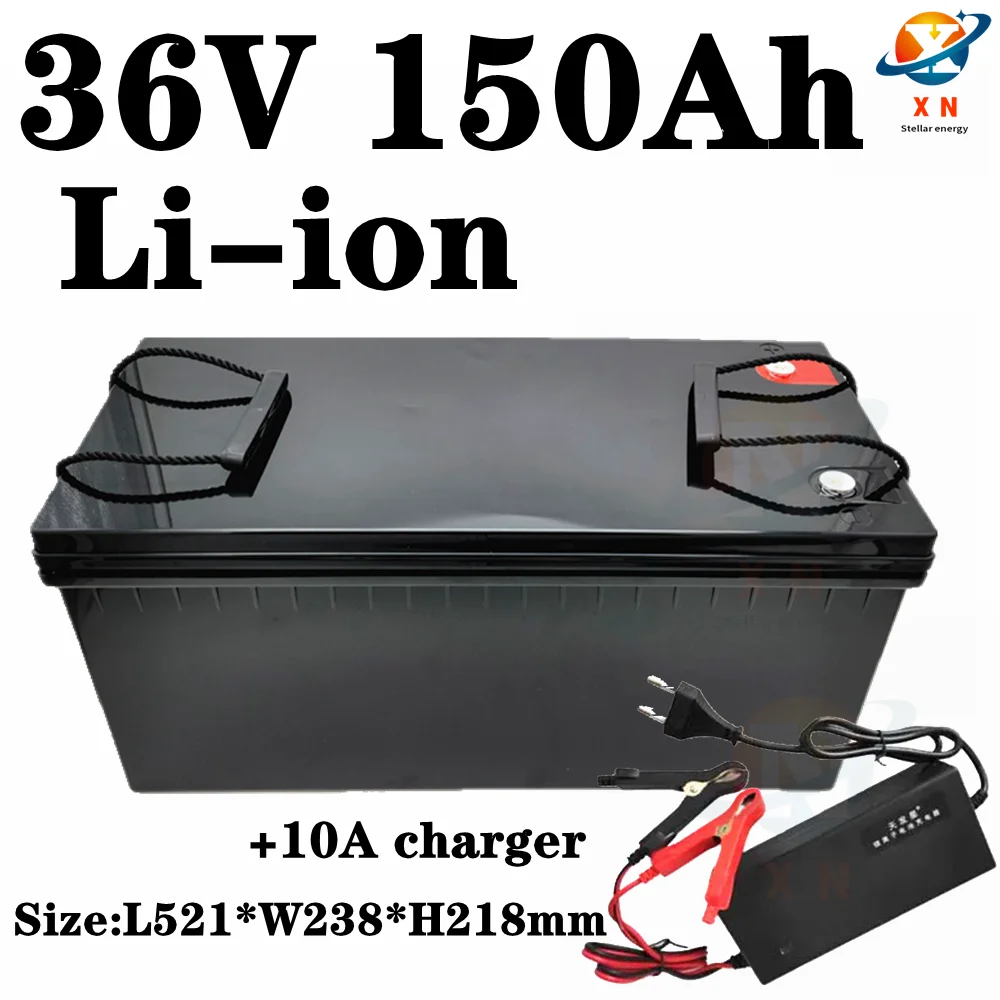 

waterproof 36v 150ah lithium ion batteria 100A BMS li ion for 3000W 2500w inverter scooter golf cart bike solar +10A charger