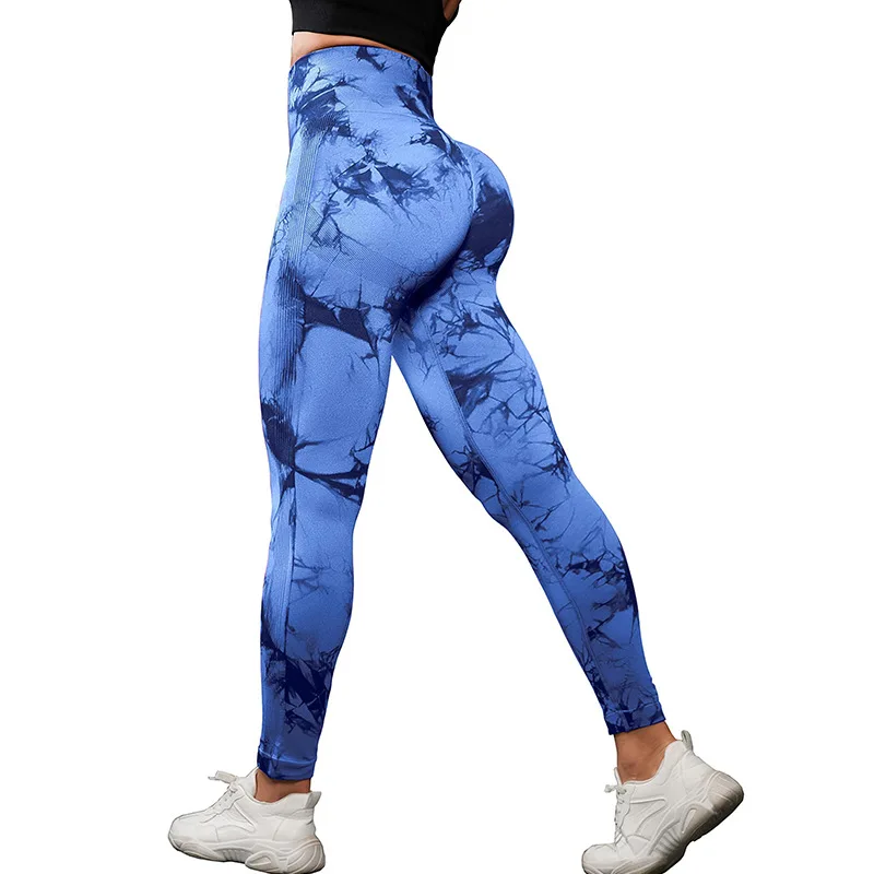 Nadanbao nahtlose Pfirsich Rumpf Fitness Yoga Hosen Frauen Tie-Dye-Druck Workout Leggings Gym Mode hohe Taille Hosen