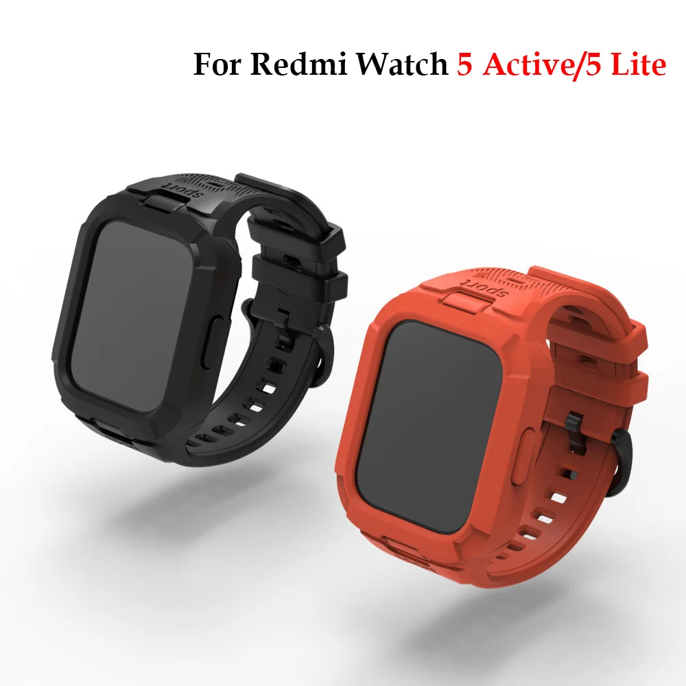 2-in-1 Strap+Case for Xiaomi Redmi Watch 5 Active Smartwatch Sport Wristband Bracelet Correa for REDMI watch 5 Lite Accessories