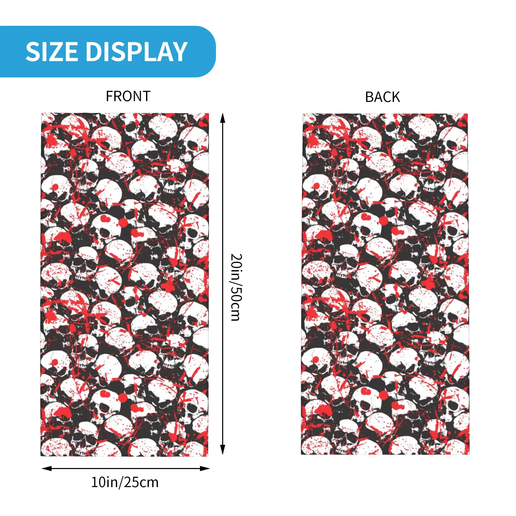 Grunge Gothic Skeleton Skull Bandana Neck Gaiter UV Protection Face Scarf Cover Men Women  Headband Tube Balaclava