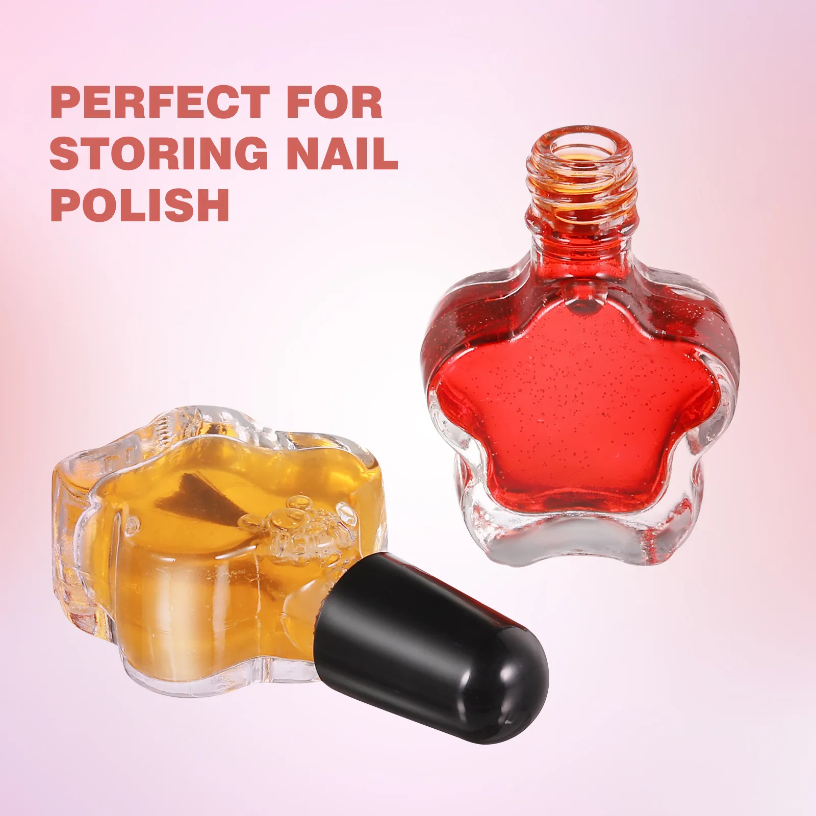 10pcs 5ml Pentagonal Empty Nail Polish Bottles Glass Containers Portable Leak Proof Premium Material DIY Gifts Travel Size