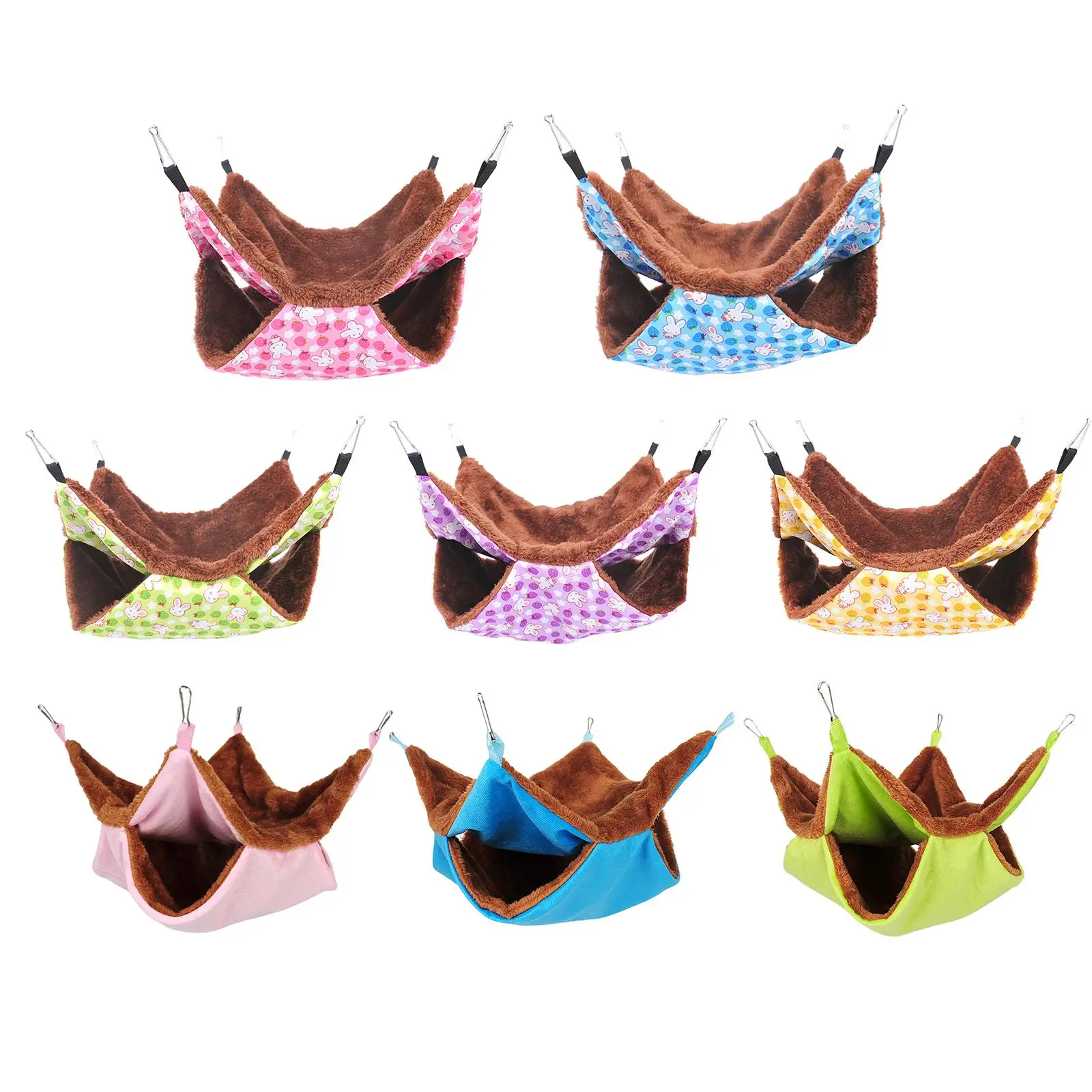 

Теплый гамак для хомяков, подвесная кровать-домик для крыс, клетка для мелких животных, двухслойные плюшевые хлопковые гнезда для белок и морских свинок, товары для домашних животных