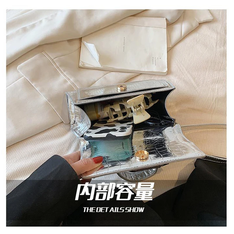 Women's Bag 2026 Fashion High-end Patent Leather Glossy Shoulder Small Square Bag Trendy Chic Handbag Crossbody Bags for Women