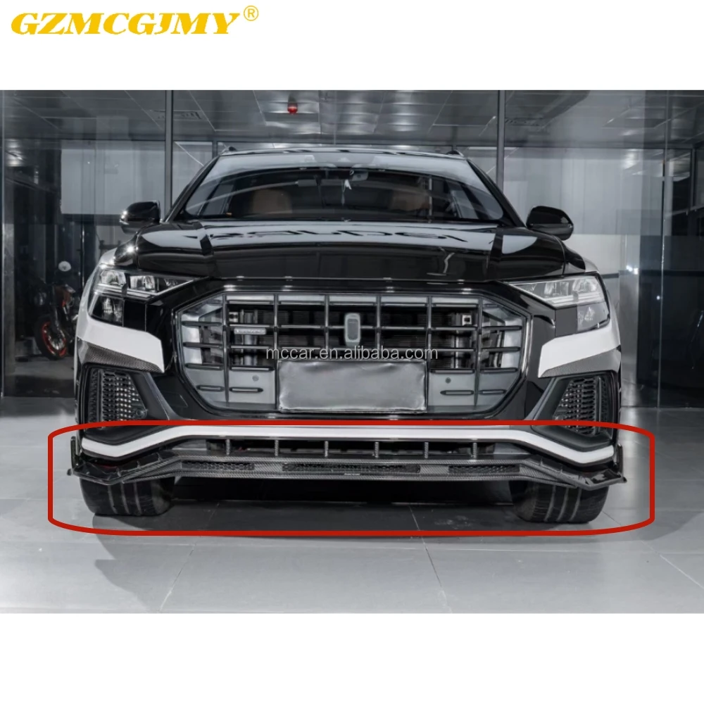 

High Quality Car Front Bumper Front Lips For Audi Q8 SQ8 Dry Carbon Fiber MC Style Bumper Front Lip