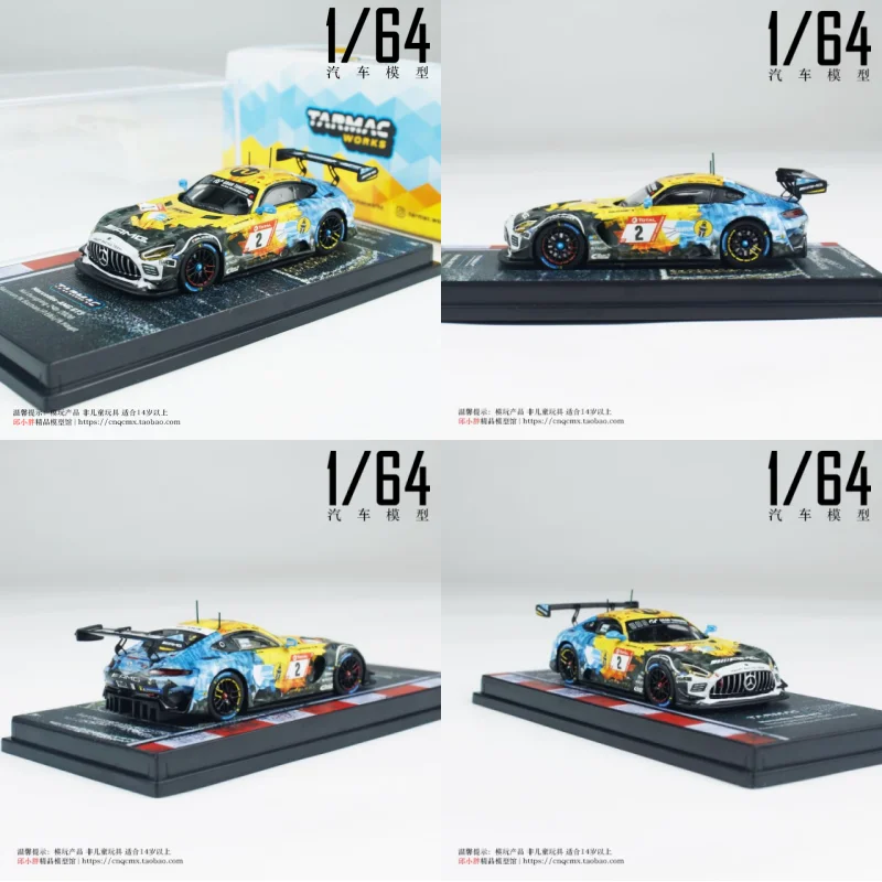 

Tarmac Works 1:64 AMG GT3 Nurburgring 2#24h Die-cast simulation alloy car model, Boys' toy, adult collection.