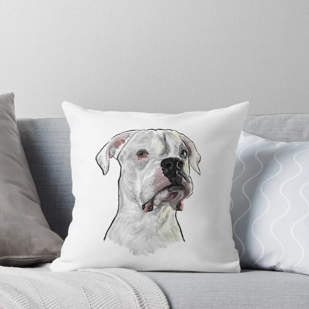 white boxer 1 Throw Pillow Luxury Living Room Decorative Cushions Cushion Cover Luxury Cushions For Sofa pillow