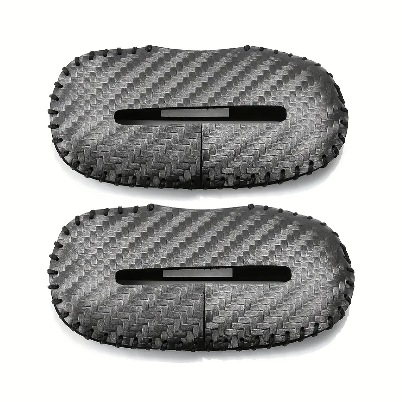Durable 2pcs Durable Faux Leather Car Belt Covers Anti-Collision Protective Sleeves with Red