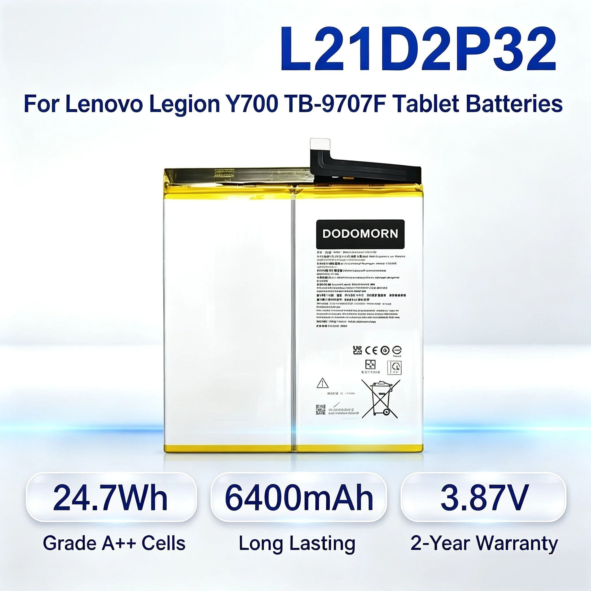 Factory Direct L21D2P32 Tablet Battery For Lenovo Legion Y700 TB-9707F TB320FC L21C2P32 L21L2P32 SB18D21931