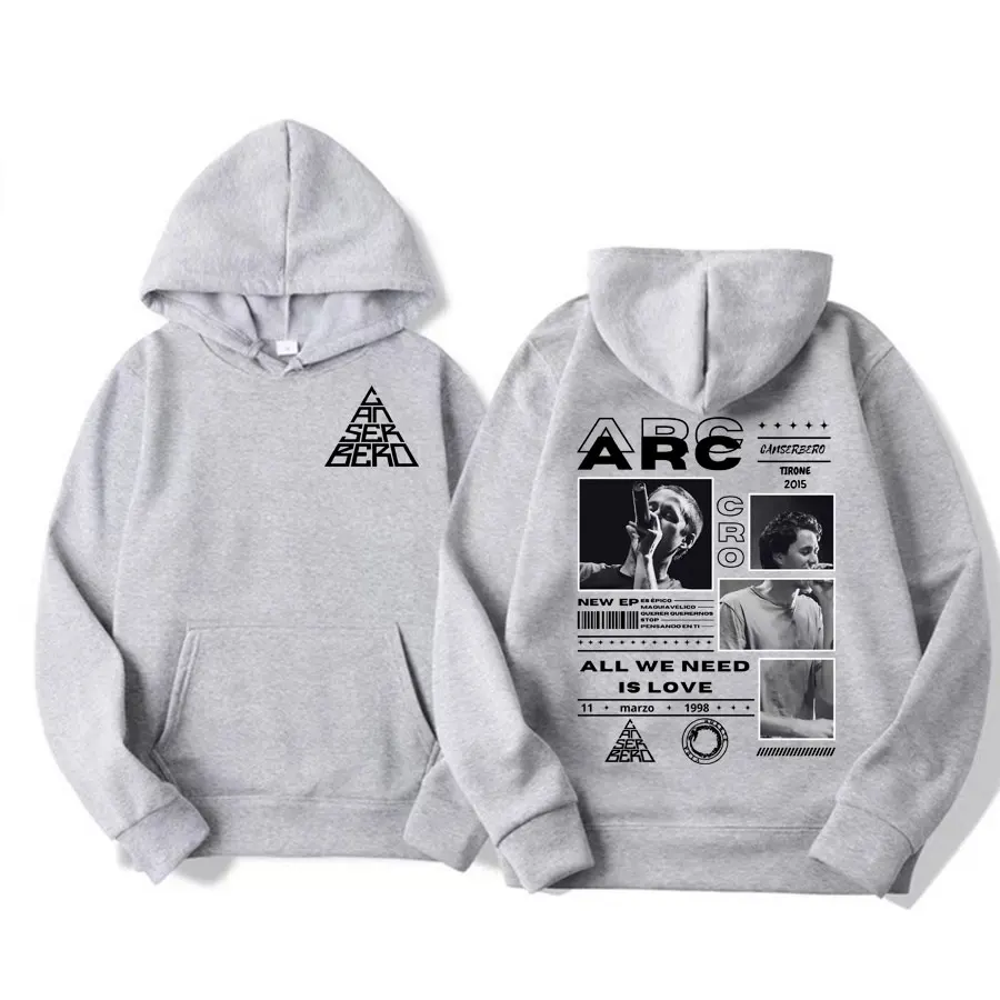 Singer Cancerbero Graphic Sweatshirts Music Album Allwe Need Is Love Print Hoody Man Women Harajuku Hip Hop Oversized Men Hoodie