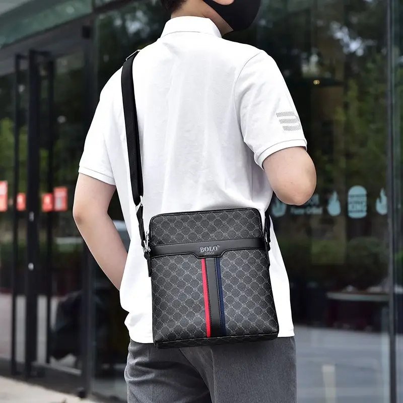 Bolsa transversal masculina resistente ao desgaste, bolsa de ombro elegante, mochila impressa, de negócios e pendulares, mochila nova