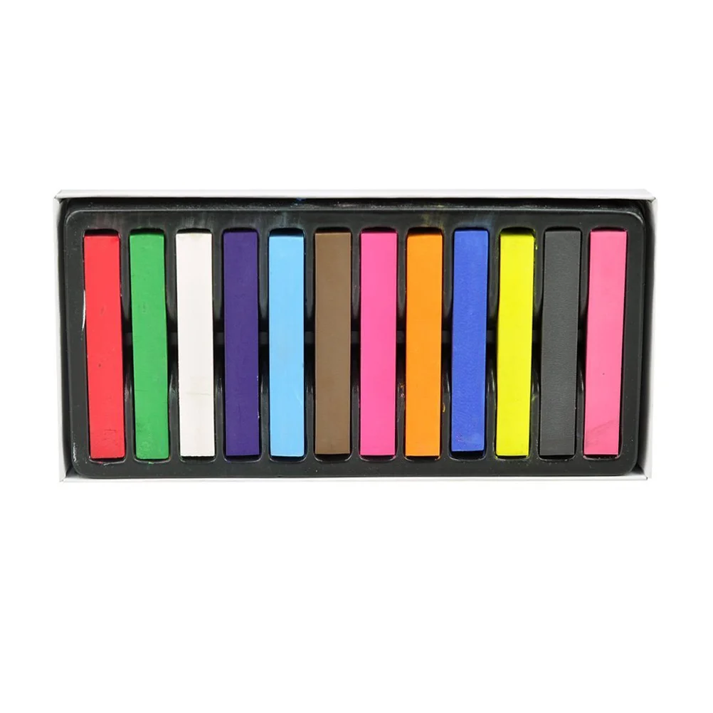 

Temporary Pastel Chalks 1-2 Washes Lasting Color Change Diy Hair Dye Kit For Festival Party Use Hair Chalks 12 Colors