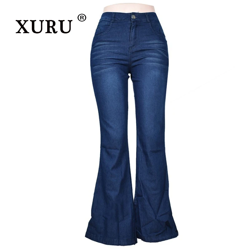 XURU - New Women's High Waist Micro Elastic Jeans, Y2k Clothing Comfortable and Casual Wide Leg Long Jeans, Men's Pants