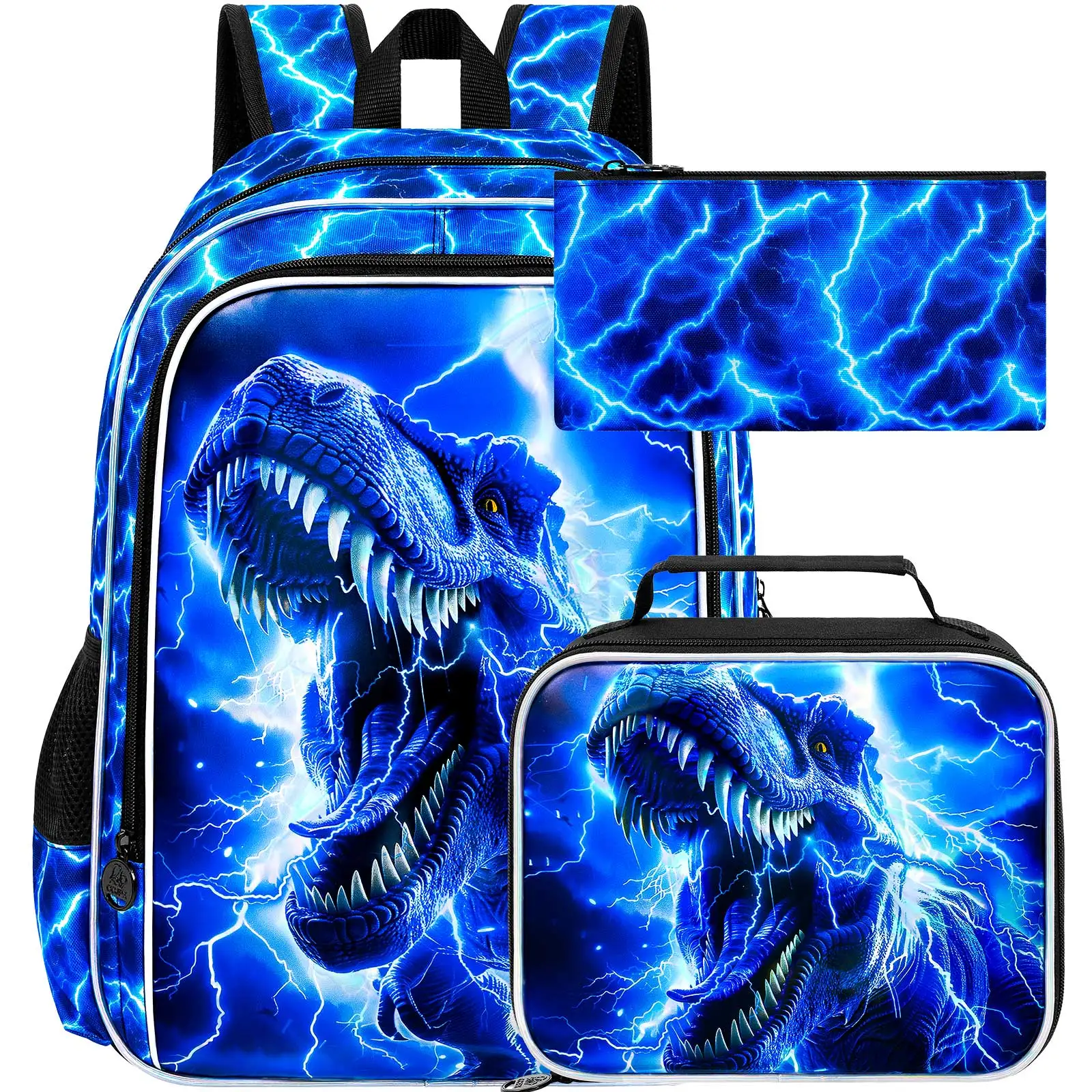 

3PCS Backpack for Boys, 16" Kids Bookbag and Lunch Box, Preschool Backpacks for Elementary