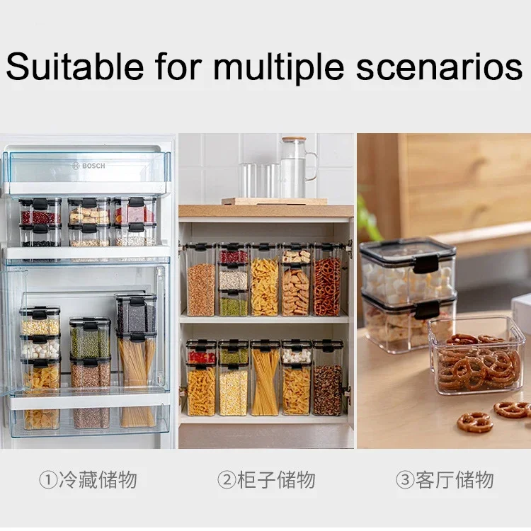 Food Storage Container Plastic Kitchen Refrigerator Noodle Box Multigrain Storage Tank Transparent Sealed Cans Herb Tea Plastic