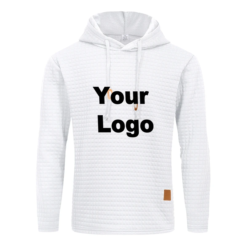 Men's Custom Logo Solid Color Jacquard Sweater Casual Daily Pullover Fashion Large Size Spring and Autumn