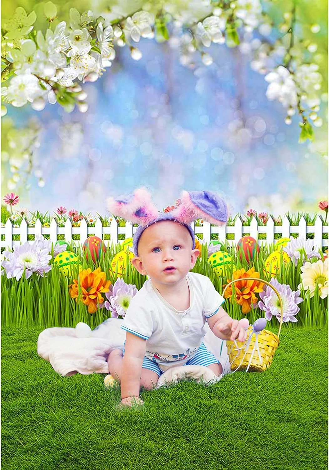 Primavera páscoa coelho flor ovos piso de madeira recém-nascido chá de bebê aniversário pano de fundo fotografia vinil para estúdio foto