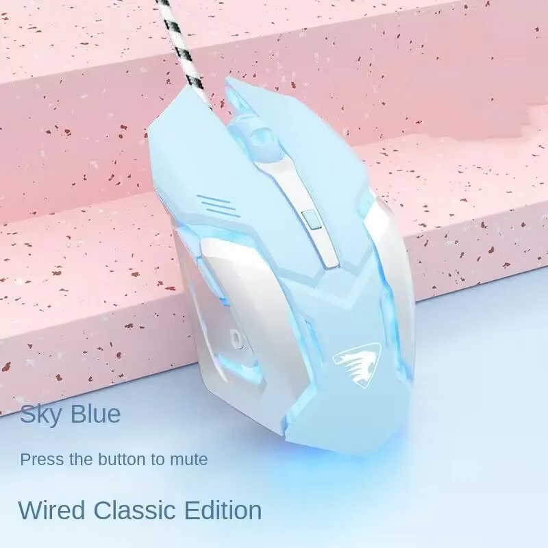 Wired RGB Gaming Mouse USB Mute Gamer 6 Buttons Mice Office Optical Ergonomic Mouse For iPad Desktop Laptop