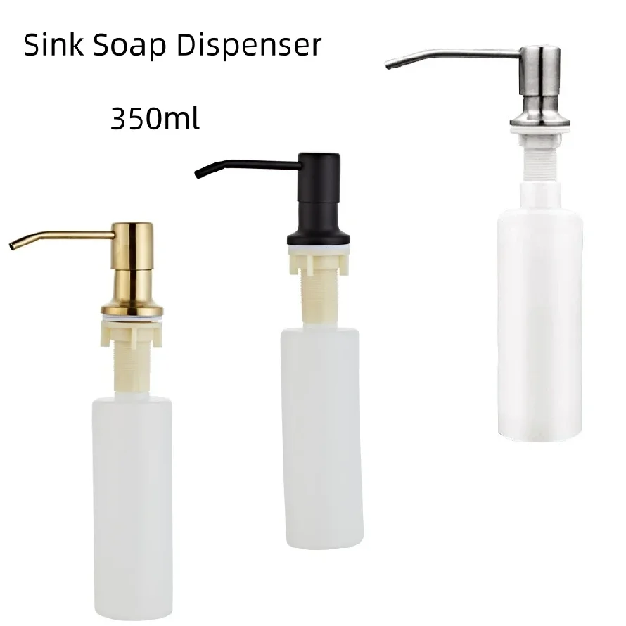 

Stainless Steel Sink Soap Dispenser Liquid Soap Bottle Manually Pressing Soap Lotion Dispenser Kitchen Accessories 350ml