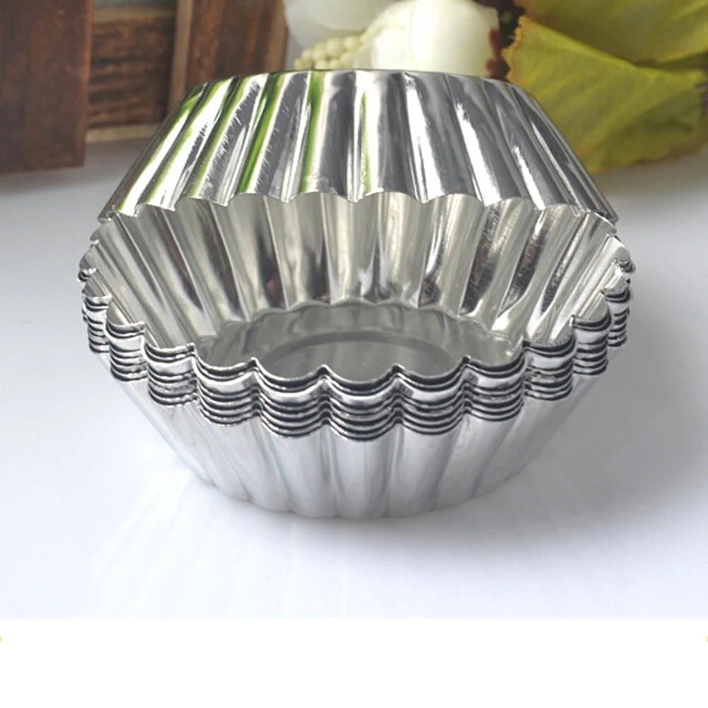 

50Pcs Egg Tart Molds Nonstick Tinplate Baking Cups Quick Heat Conductivity for Cupcakes Muffins Tarts Pies Cookies Cakes