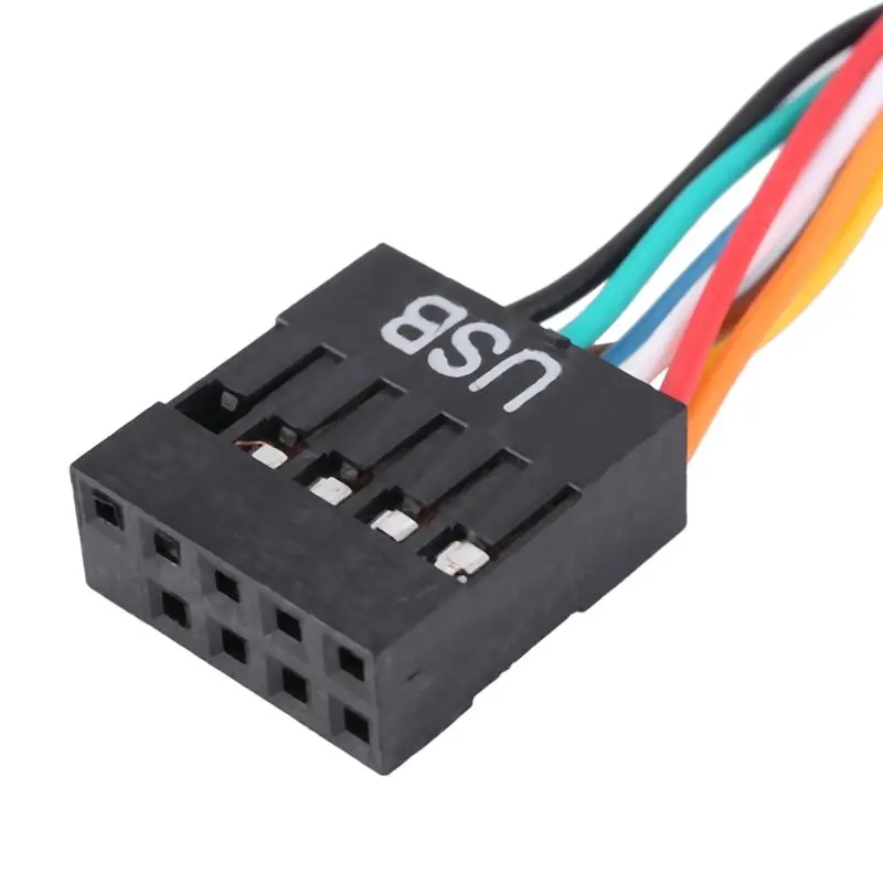 DT51 4X USB 2.0 9 Pin Female to USB 3.0 20 Pin Male Adapter Cable, Connector for Motherboard Front Panel, 12cm