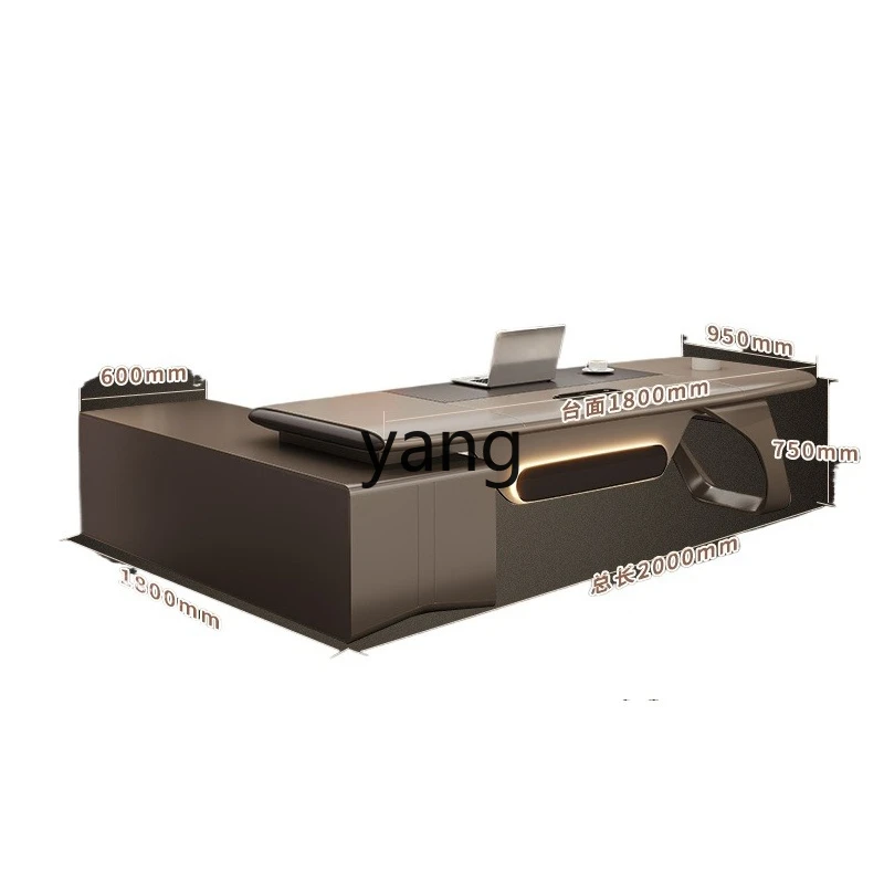 

LH desk background cabinet light luxury high sense file cabinet minimalist table and chair combination