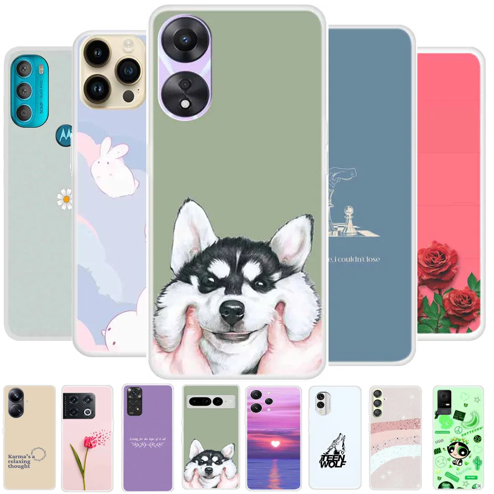 Clear TPU Cover for Nokia G300 G50 G21 G11 Case Silicone Phone Cover for Nokia 5.1 6.1 Plus Cases Soft Bumper Cute Protector