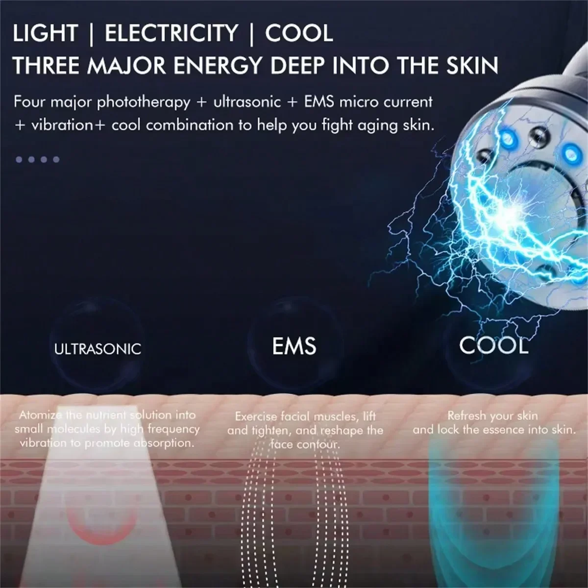 جهاز تدليك الوجه الكهربائي الصغير الحالي تهتز الجمال جهاز العناية الشخصية المنزلية لأداة العناية ببشرة الوجه والعين #5