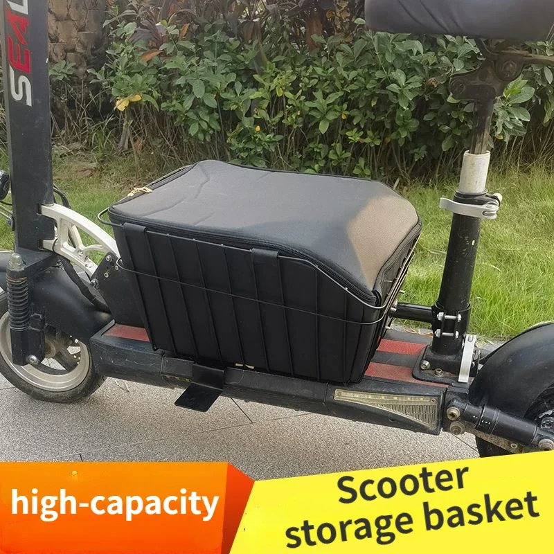 

Electric Scooter Storage Basket, Large Capacity Storage Box, Waterproof and Dustproof Inner Liner Motorcycle Accessories