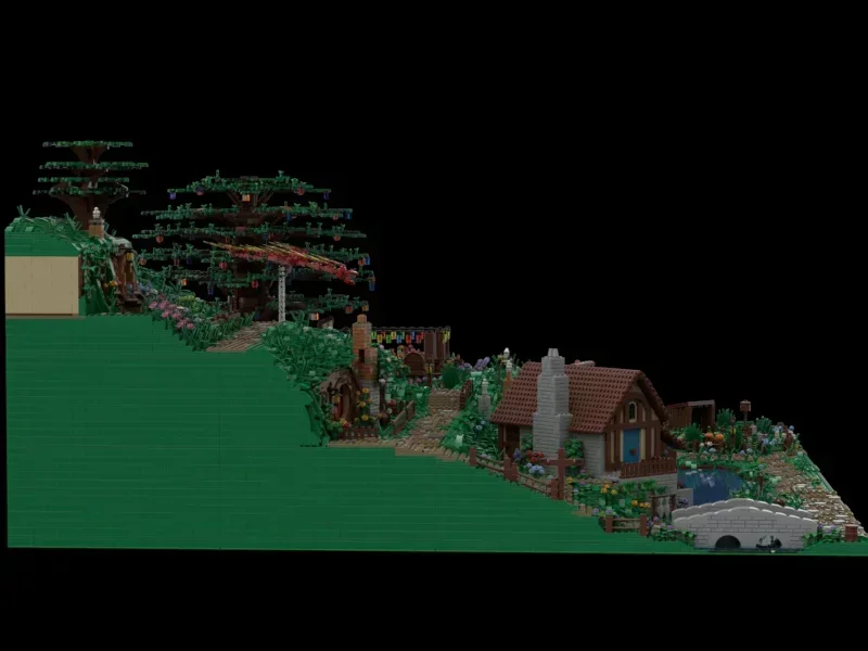 Magical Rings Tribe Moc Building Blocks Movie Scene Bag End House Model Technology Assembly Street View Toys Bricks DIY Gifts