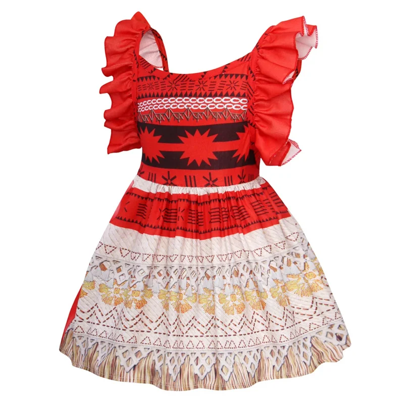 أزياء الأميرة موانا للمغامرات من Jurebecia-Ocean للفتيات ، فستان حفلة عيد ميلاد ، ملابس هالوين بظهر عاريا مع إكسسوارات