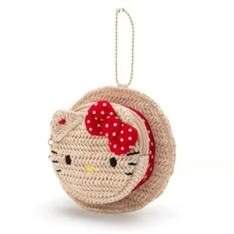 MINISO sanrio Cartoon cute creative coin purse straw hat shape storage bag cinnamoroll bag pendant student carry-on small bag