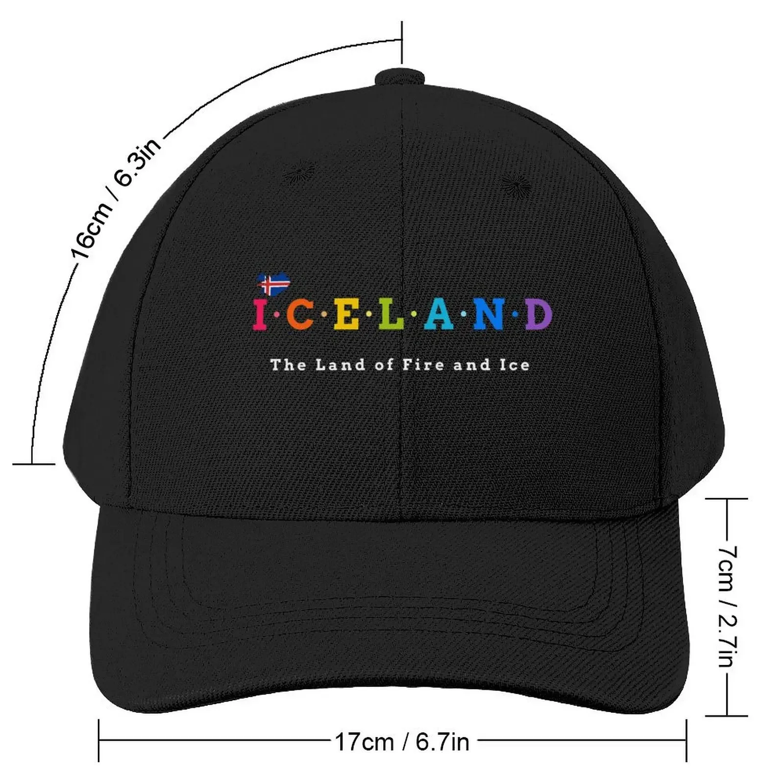 Iceland, The Land of Fire and Ice. (Flag Version) Baseball Cap Beach Outing Dropshipping hiking hat Visor Men's Hats Women's