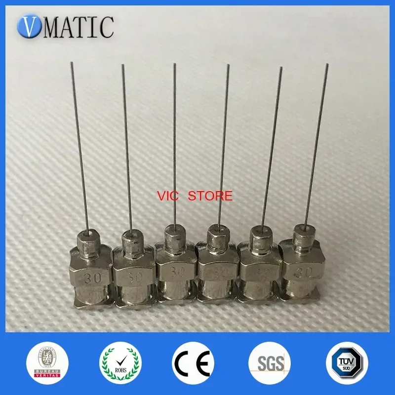 High Quality 12 Pcs 1'' Length 30G Blunt Stainless Steel Fluid Glue Dispensing Needles Tip 1 Inch