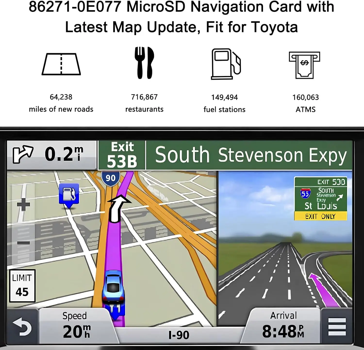 Tarjeta SD de navegación 2025 86271-0E077, para Rav4 Corolla Avalon Camry Tacoma, última actualización mapa GPS USA/CAN