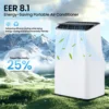15000 BTU ポータブルエアコン、除湿器とファン付き 3in1 冷却ユニット リモートコントロールルーム 最大 400 平方フィート 5