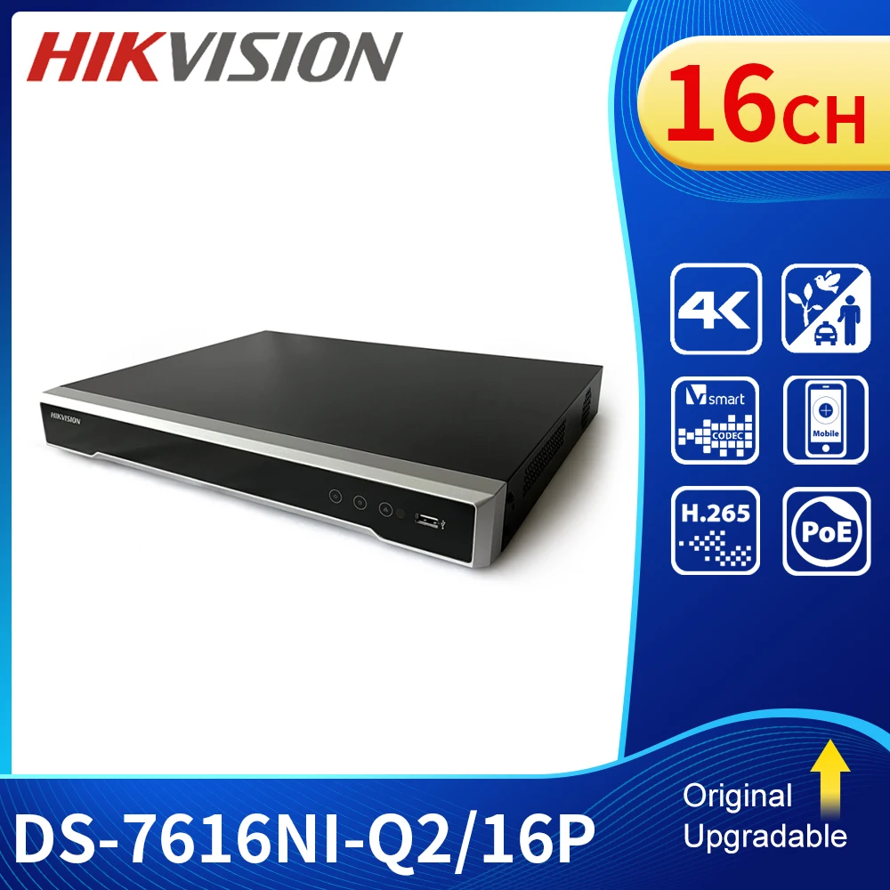 Hikvision DS-7616NI-Q2/16P 16ch POE NVR P2P H.265+ 2 SATA 16 POE Q Series Network Video Surveillance Recorder