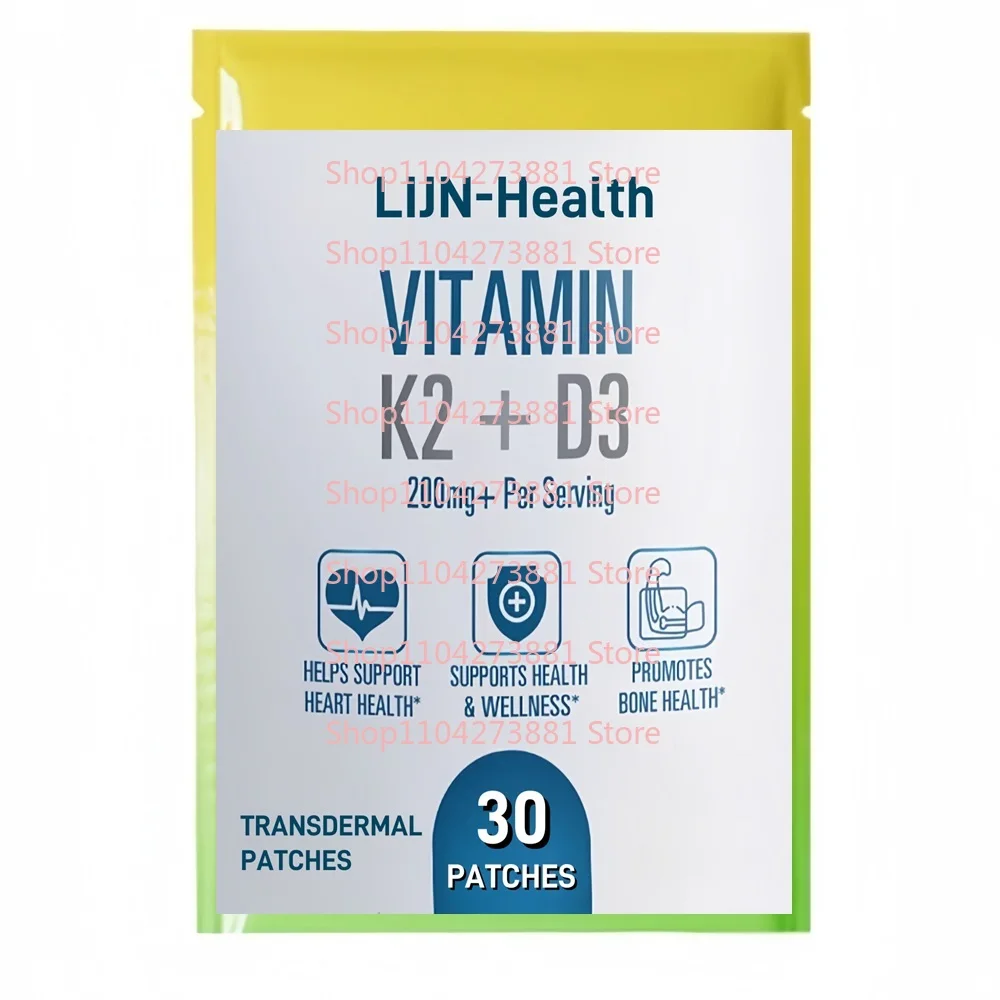 

30 пластырей Витамин D3 K2 Прозрачные пластыри поддерживают здоровье сердца, зубов, суставов и костей