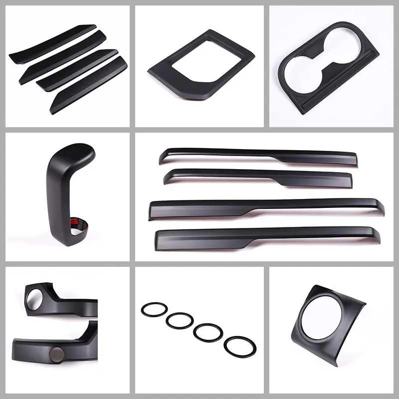 ABS Matt black For Toyota Tundra 2014-2021 Interior Modified Car Center Control Decorative Strip Sticker Car Accessories
