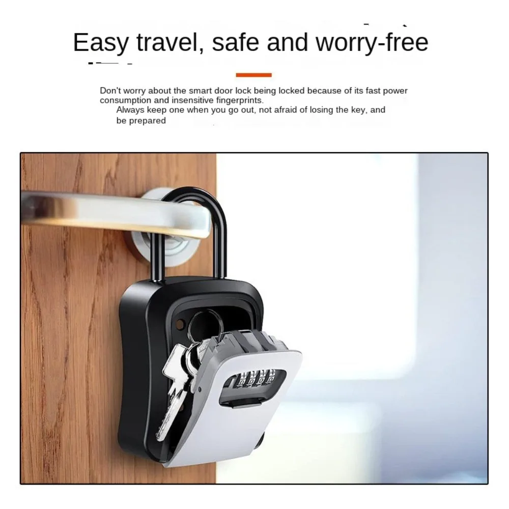 High Security Key Safe Box Creative 4 Digit Password Key Safe Secret Code Lock Wall-mounted Key Box